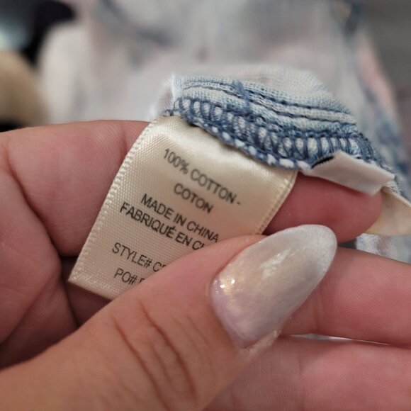 Side Stitch Plaid Button-Up Shirt M 100% Cotton  Pink & Blue light knit fall - Picture 3 of 6